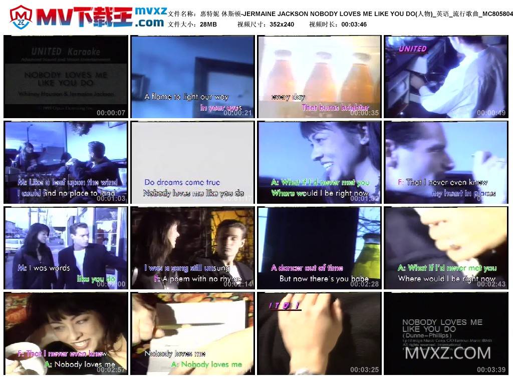 惠特妮 休斯顿-JERMAINE JACKSON NOBODY LOVES ME LIKE YOU DO(人物)_英语_流行歌曲_MC805804